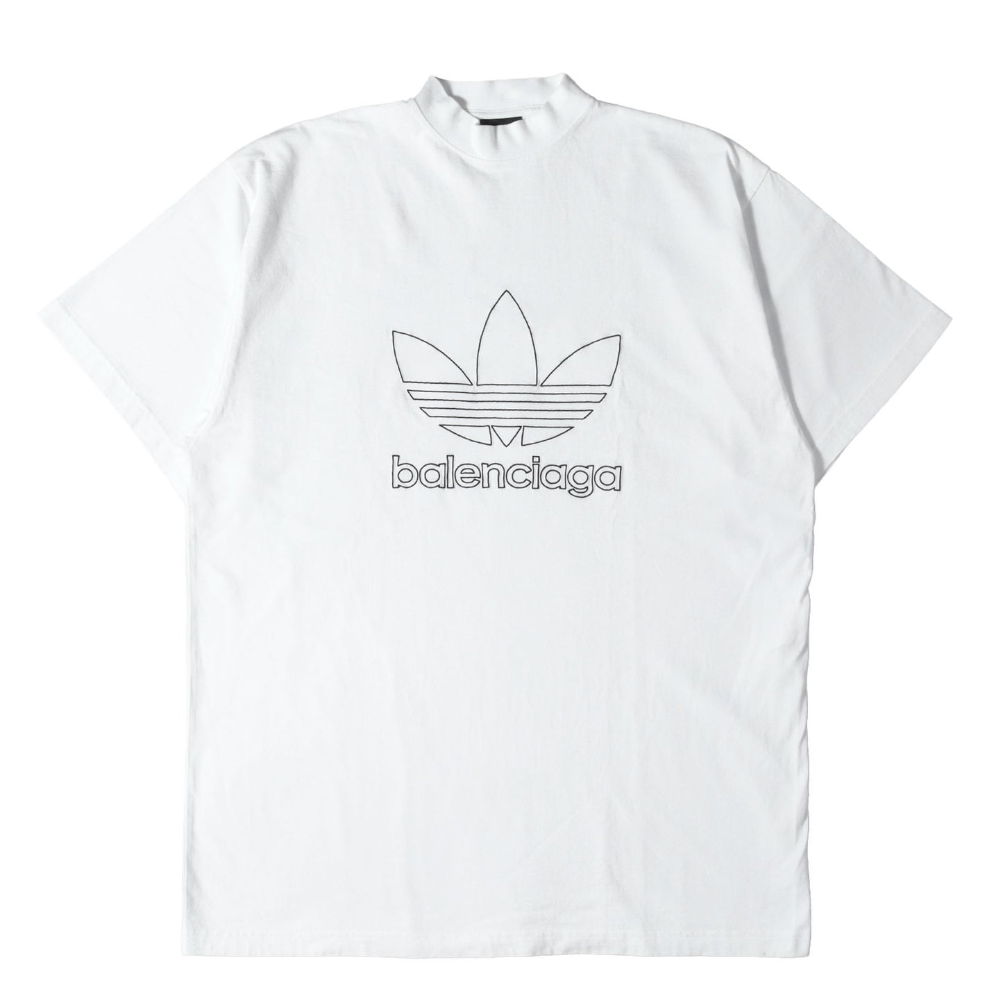 ×adidas トレフォイルロゴ刺繍 オーバーサイズ Tシャツ
