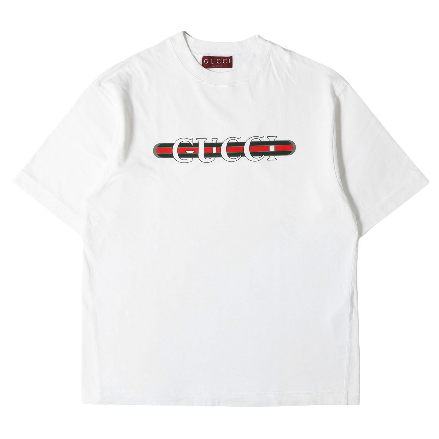 25SS ウェブストライプ ブランドロゴ Tシャツ
