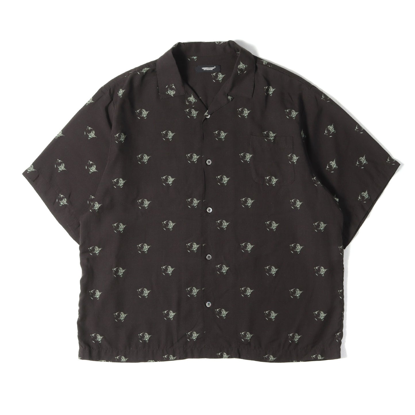 23SS ×STAR WARS ヨーダ 総柄 レーヨン オープンカラー 半袖シャツ