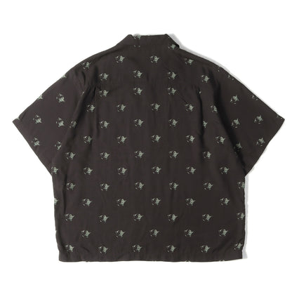 23SS ×STAR WARS ヨーダ 総柄 レーヨン オープンカラー 半袖シャツ