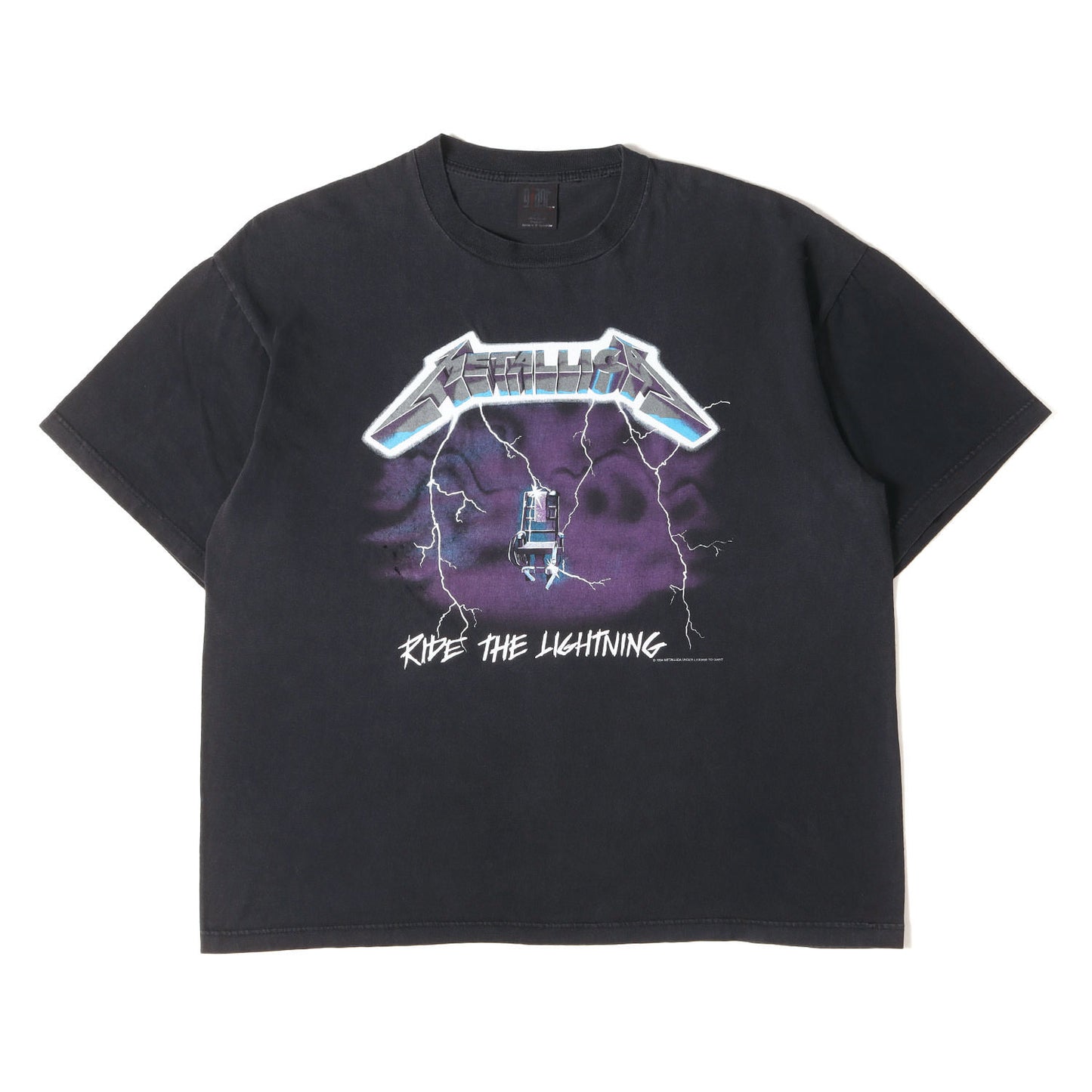 [GOODフェード] 90s Metallica Ride the Lightning メタリカ Tシャツ / エルサルバドル製 giant