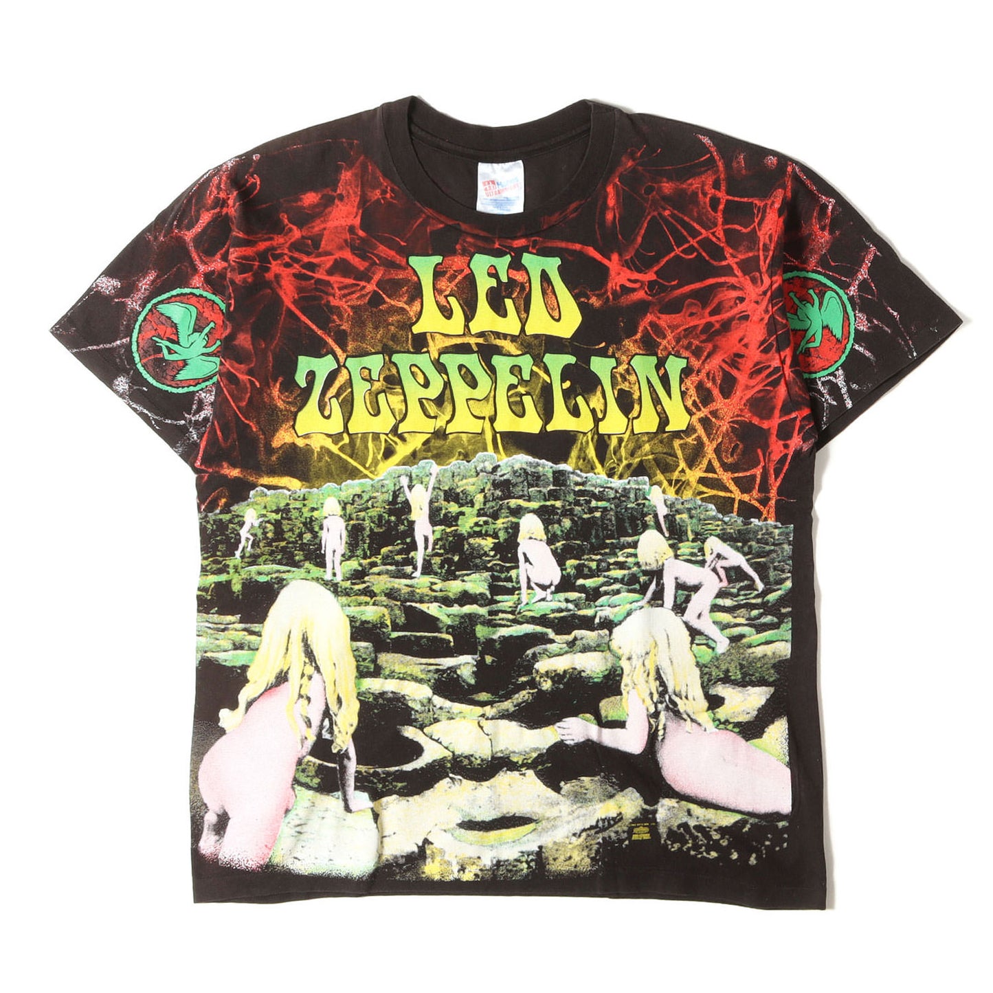 [希少モデル] 90s Led Zeppelin 聖なる館 Houses of the Holy オールオーバー Tシャツ / USA製 Hanes
