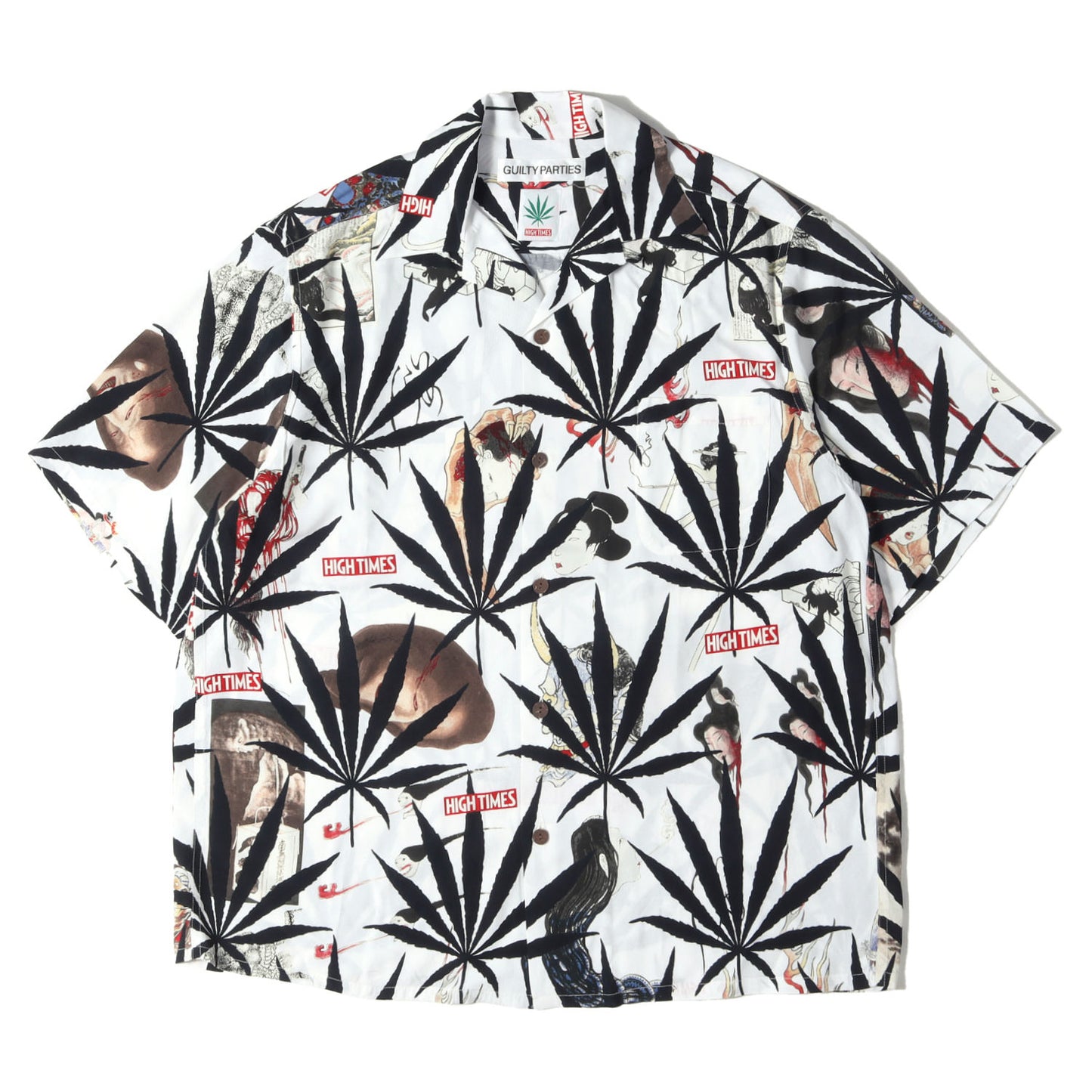 24SS ×HIGHTIMES マリファナ&百鬼夜行図浮世絵 ハワイアンシャツ / アロハシャツ(S/S HAWAIIAN SHIRT)