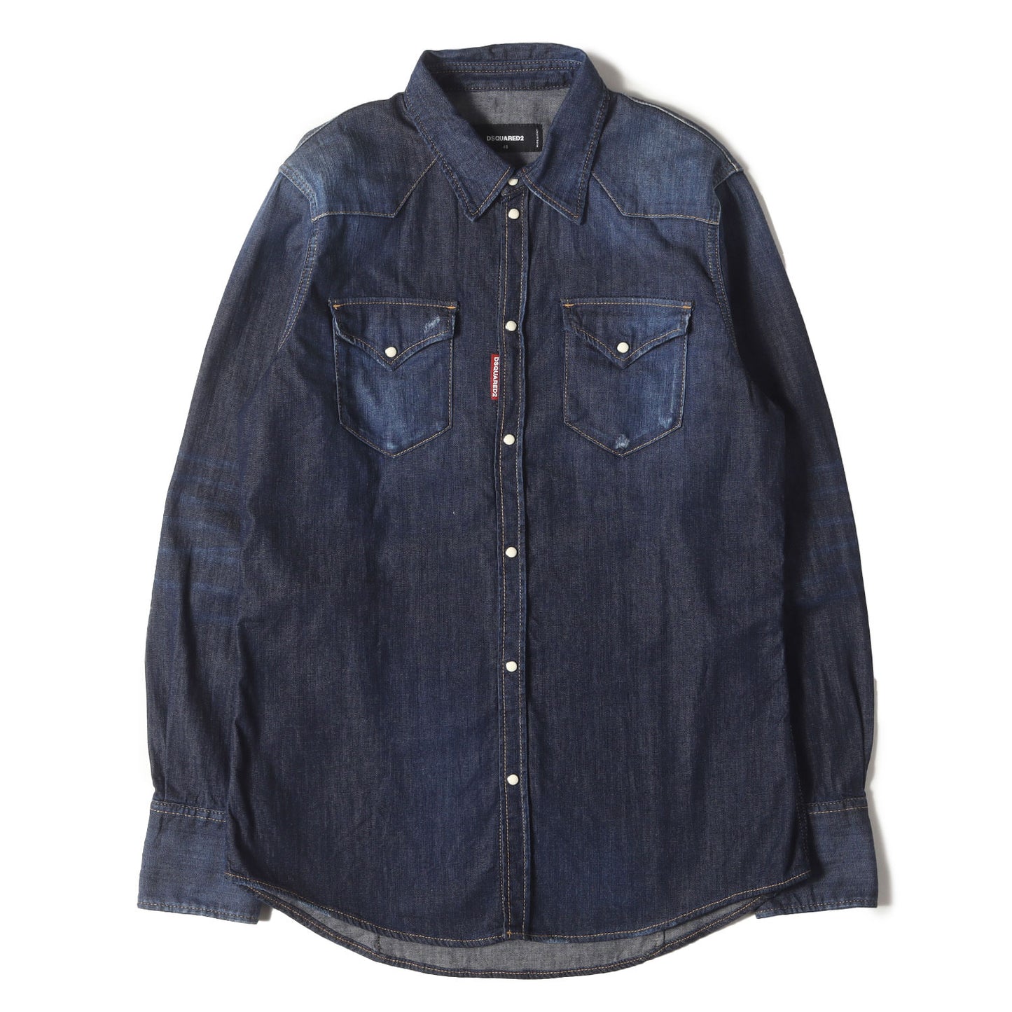 23AW ヴィンテージ加工 ストレッチデニム ウエスタンシャツ(Classic Western Shirt)
