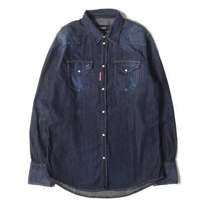23AW ヴィンテージ加工 ストレッチデニム ウエスタンシャツ(Classic Western Shirt)