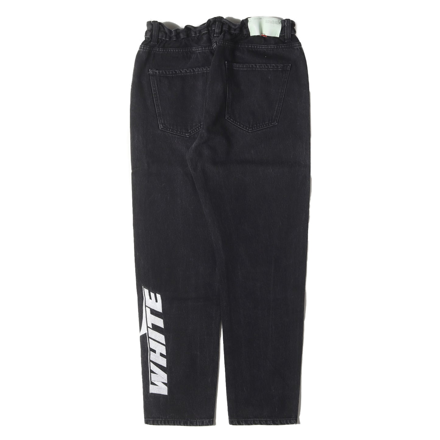 ウォッシュ加工 ロゴ刺繍 スリム デニムパンツ(SLIM LOW CROTCH)