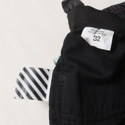 ウォッシュ加工 ロゴ刺繍 スリム デニムパンツ(SLIM LOW CROTCH)