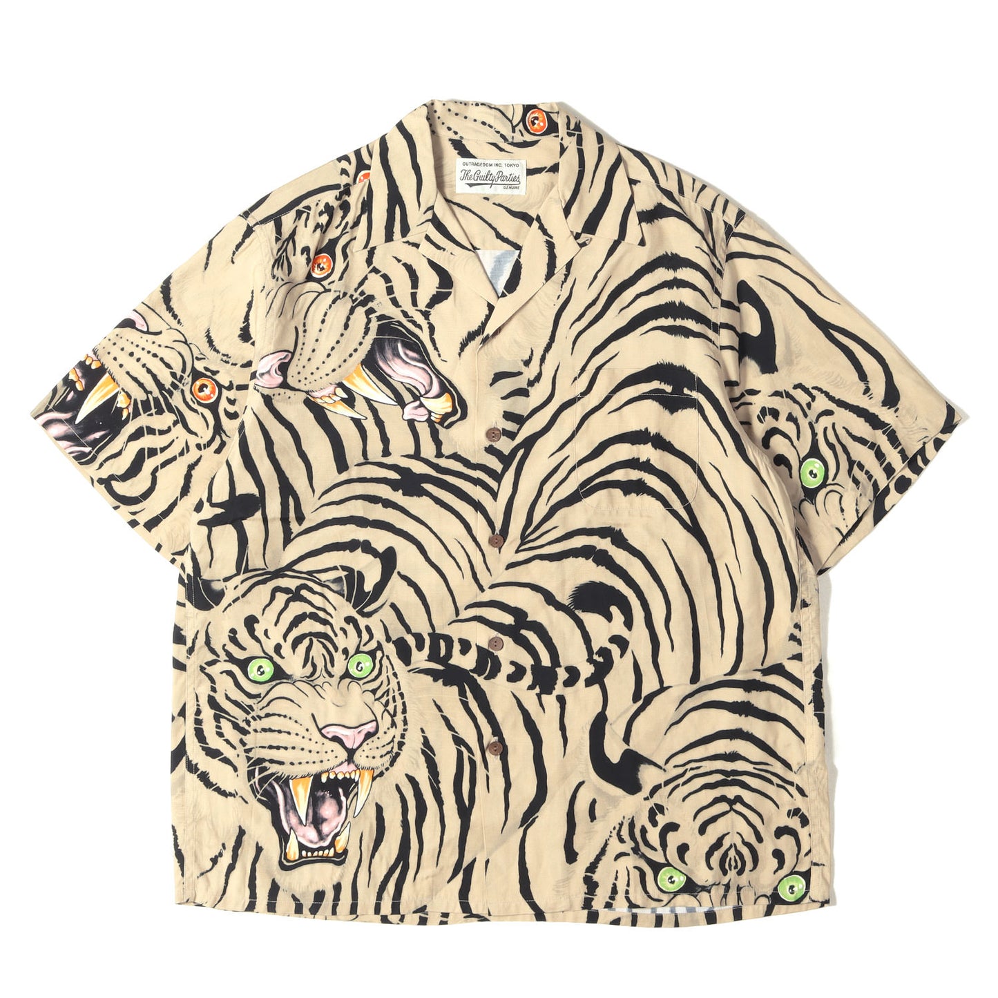 22SS ×TIM LEHI タイガー 虎柄 レーヨン ハワイアンシャツ / アロハシャツ(HAWAIIAN SHIRT)