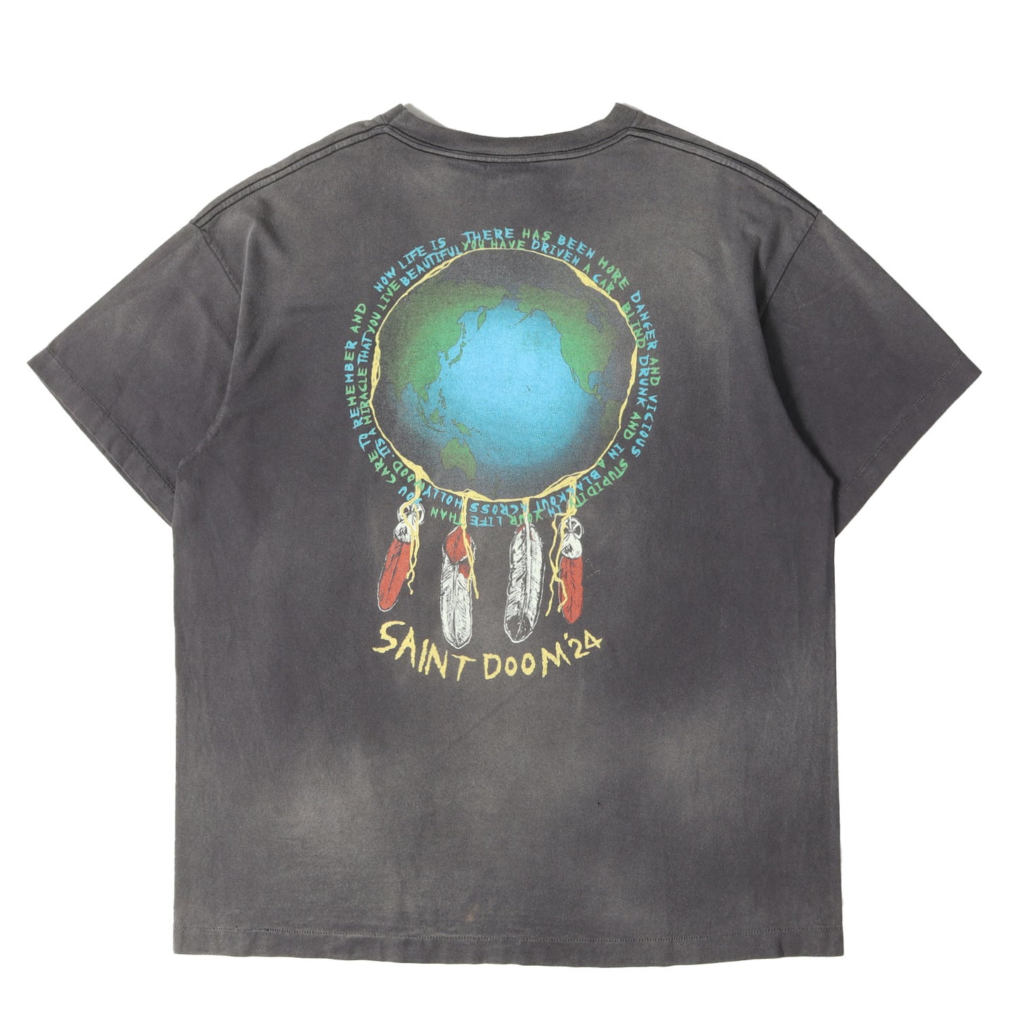 24SS ×LASTMAN ヴィンテージ加工 グラフィック Tシャツ(LM_SS TEE / HOLY GHOST)