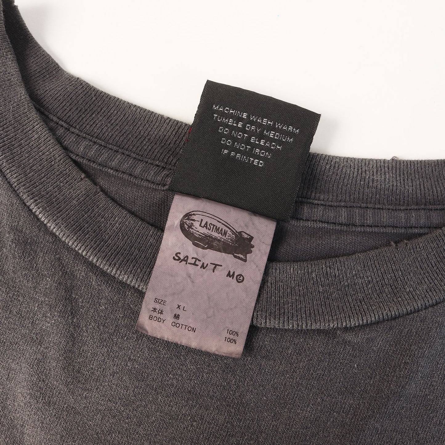 24SS ×LASTMAN ヴィンテージ加工 グラフィック Tシャツ(LM_SS TEE / HOLY GHOST)