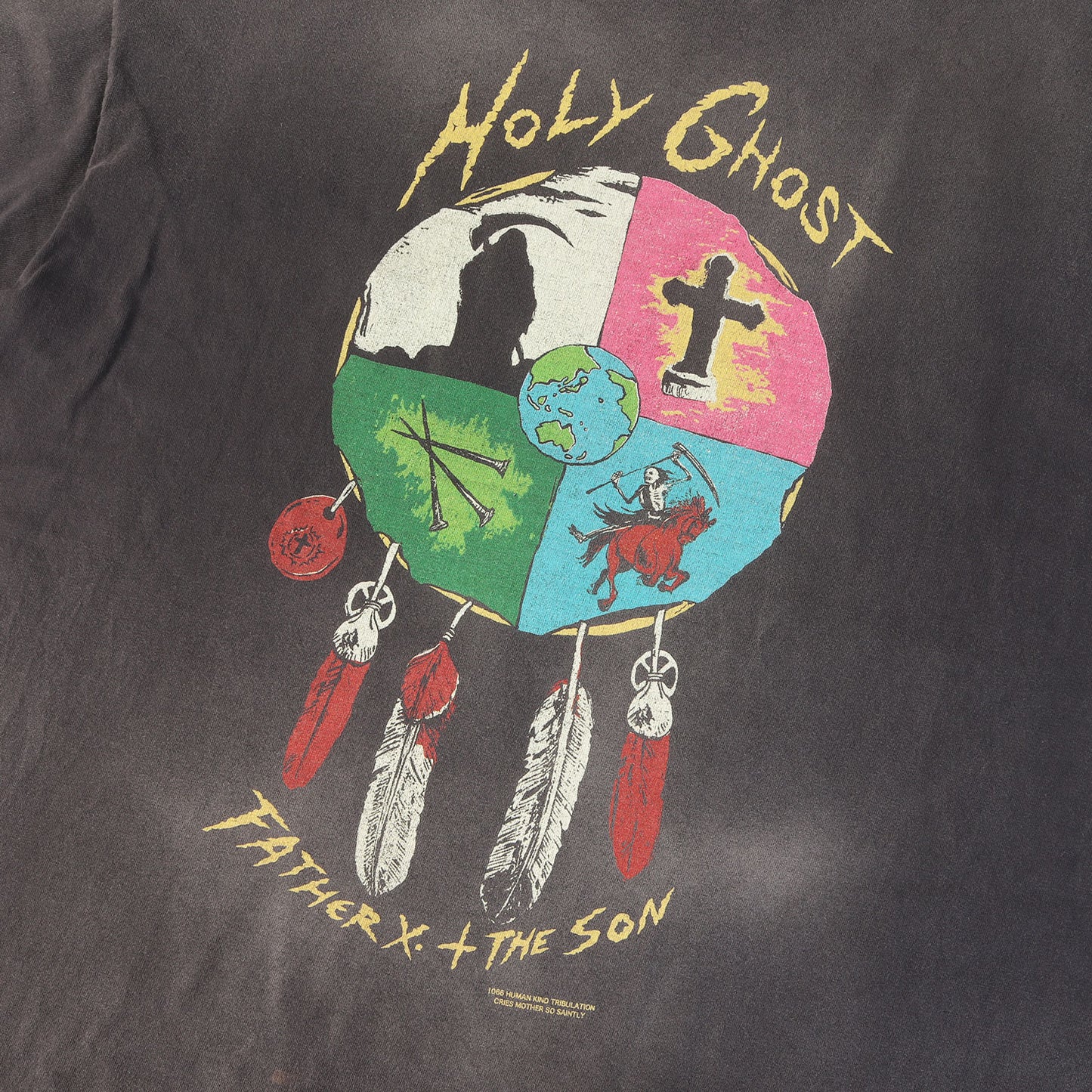 24SS ×LASTMAN ヴィンテージ加工 グラフィック Tシャツ(LM_SS TEE / HOLY GHOST)