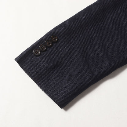 [現行モデル イタリア製] ダブルブレスト ピークドラペル リネン 2B テーラード ジャケット