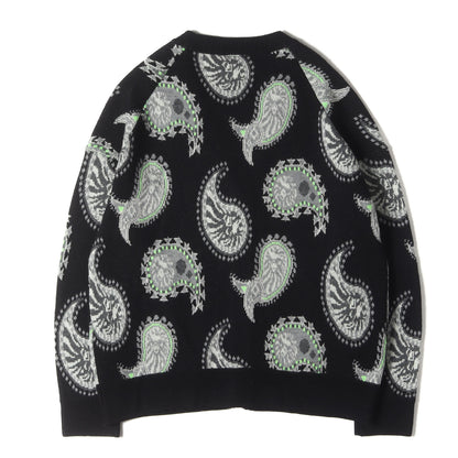 BAPE BLACK ペイズリー柄 ジャガード ニット カーディガン(PAISLEY PATTERN CARDIGAN)