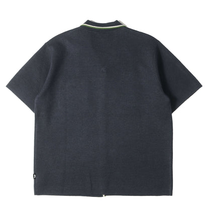 21SS オープンカラー ニット 半袖シャツ(Stripe Edge Knit Shirt)