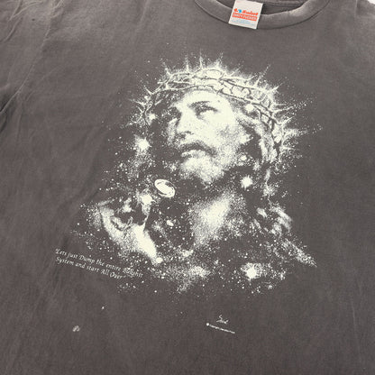 25SS ヴィンテージ加工 キリスト 蓄光プリント Tシャツ(SS TEE JESUS)