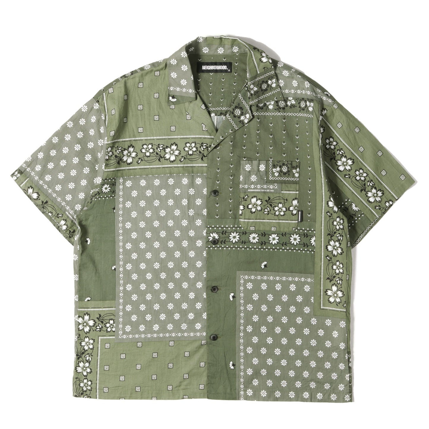 22SS バンダナ柄 オープンカラー 半袖シャツ(BANDANA CHOPPED / C-SHIRT . SS)