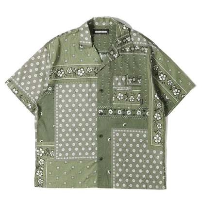 22SS バンダナ柄 オープンカラー 半袖シャツ(BANDANA CHOPPED / C-SHIRT . SS)