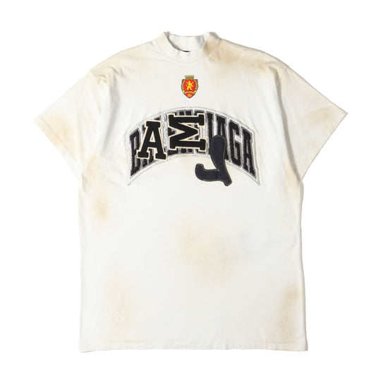 23SS クラッシュダスト加工 ワッペンロゴ オーバーサイズ Tシャツ(SKATER OVERSIZED T-SHIRT)