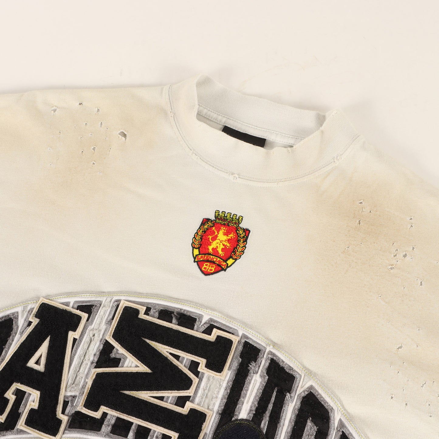23SS クラッシュダスト加工 ワッペンロゴ オーバーサイズ Tシャツ(SKATER OVERSIZED T-SHIRT)