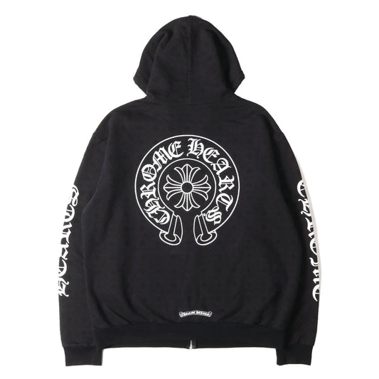 近年モデル CHプラス モノグラム総柄 ホースシュープリント ダガージップ スウェットパーカー(SWTSHRT HD ZIP)