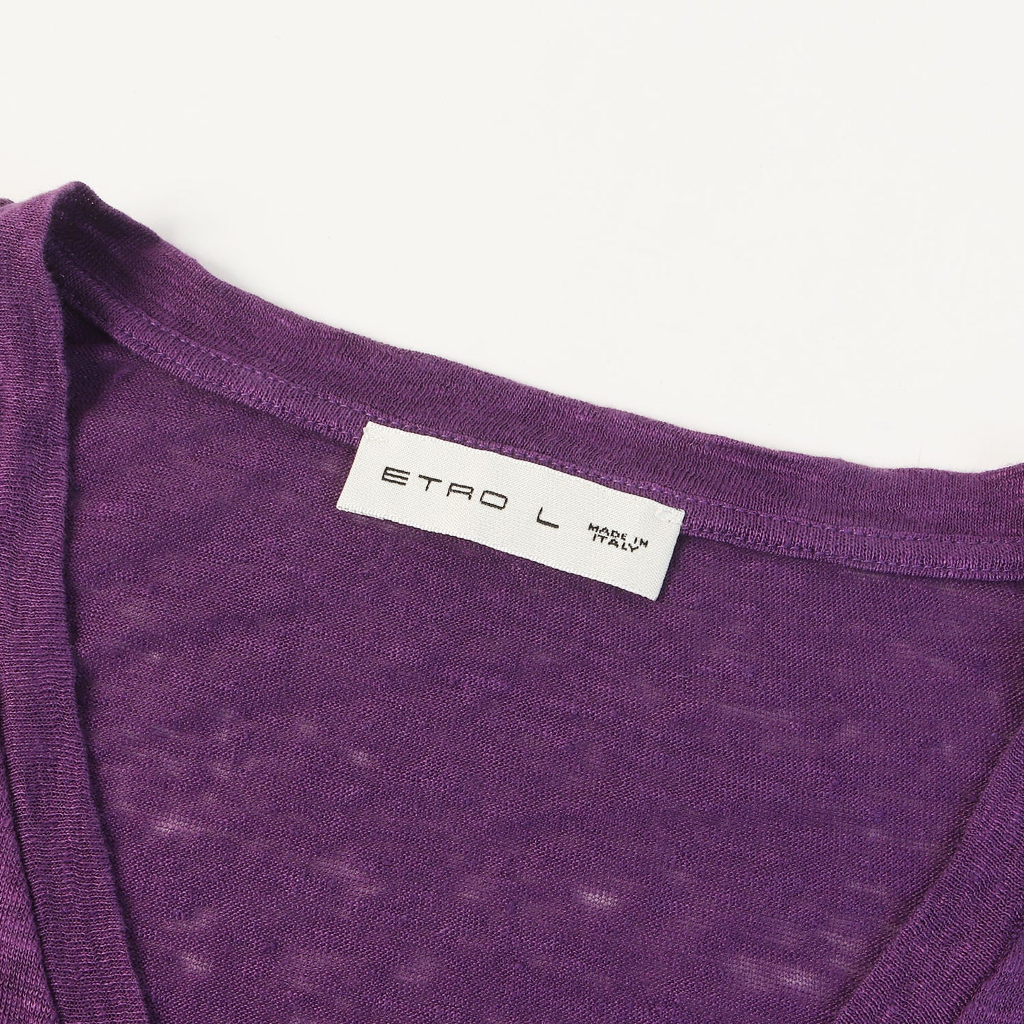 スラブニット Vネック Tシャツ