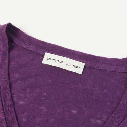 スラブニット Vネック Tシャツ