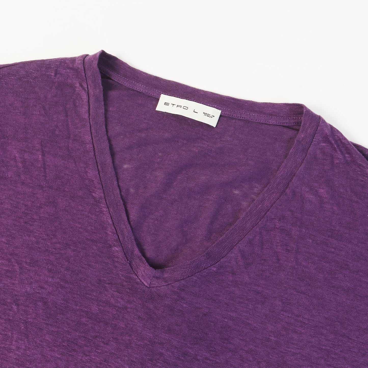 スラブニット Vネック Tシャツ