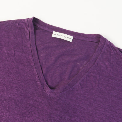 スラブニット Vネック Tシャツ