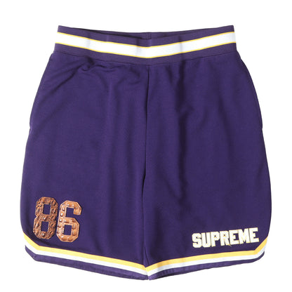 22SS クロコフェイクレザー ナンバリングロゴ バスケショーツ(Faux Croc Basketball Short)
