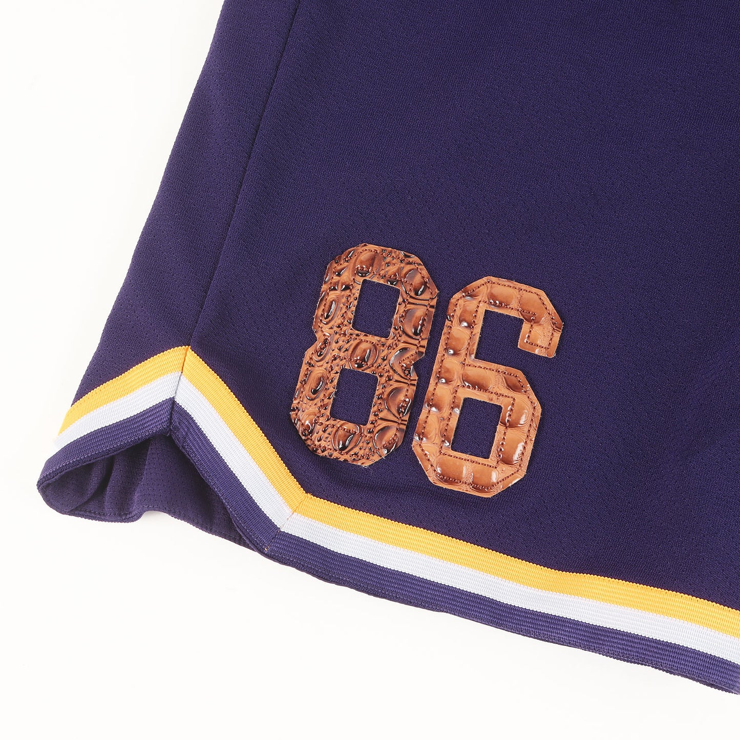 22SS クロコフェイクレザー ナンバリングロゴ バスケショーツ(Faux Croc Basketball Short)
