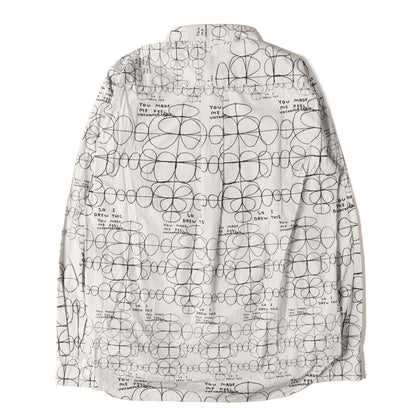 21AW ×David Shrigley 総柄デザイン コットンブロード シャツ