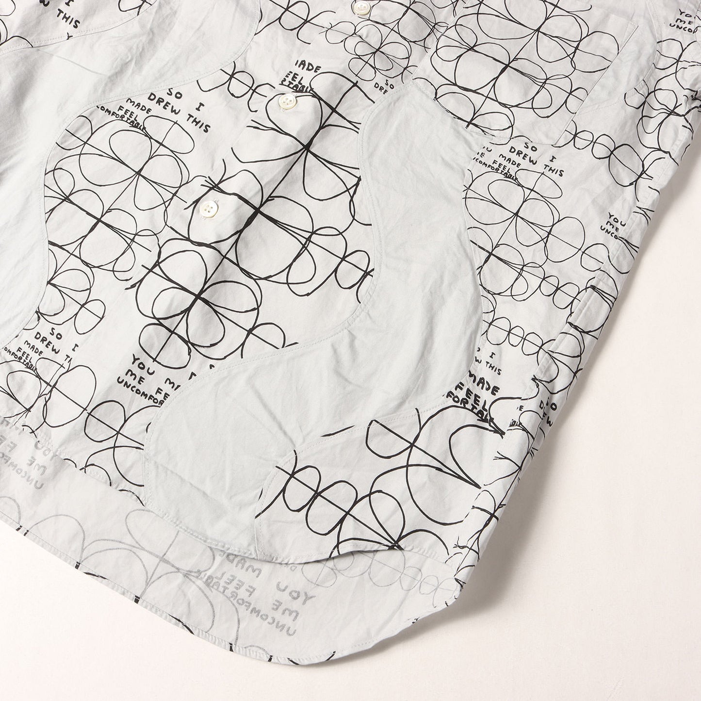 21AW ×David Shrigley 総柄デザイン コットンブロード シャツ