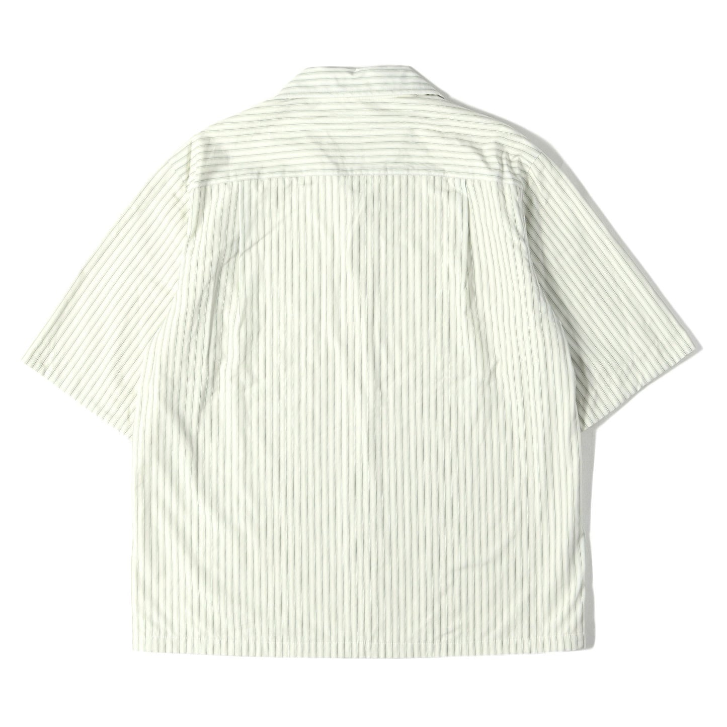 22SS 裏地パイル ストライプ オープンカラー 半袖シャツ(TERRY LINED FINX STRIPE SHIRTS)