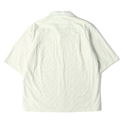 22SS 裏地パイル ストライプ オープンカラー 半袖シャツ(TERRY LINED FINX STRIPE SHIRTS)