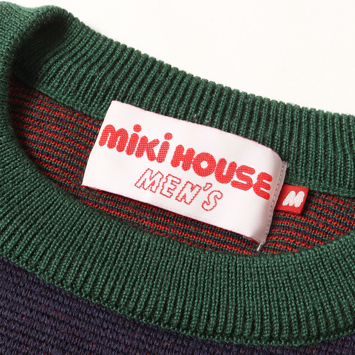 [希少 メンズサイズ] 90s ロゴ スター ナンバリング カップショルダー クルーネック ニット / miki HOUSE ミキハウス