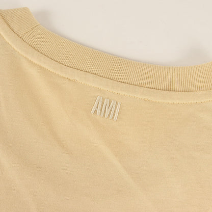ハートロゴ刺繍 クルーネック Tシャツ