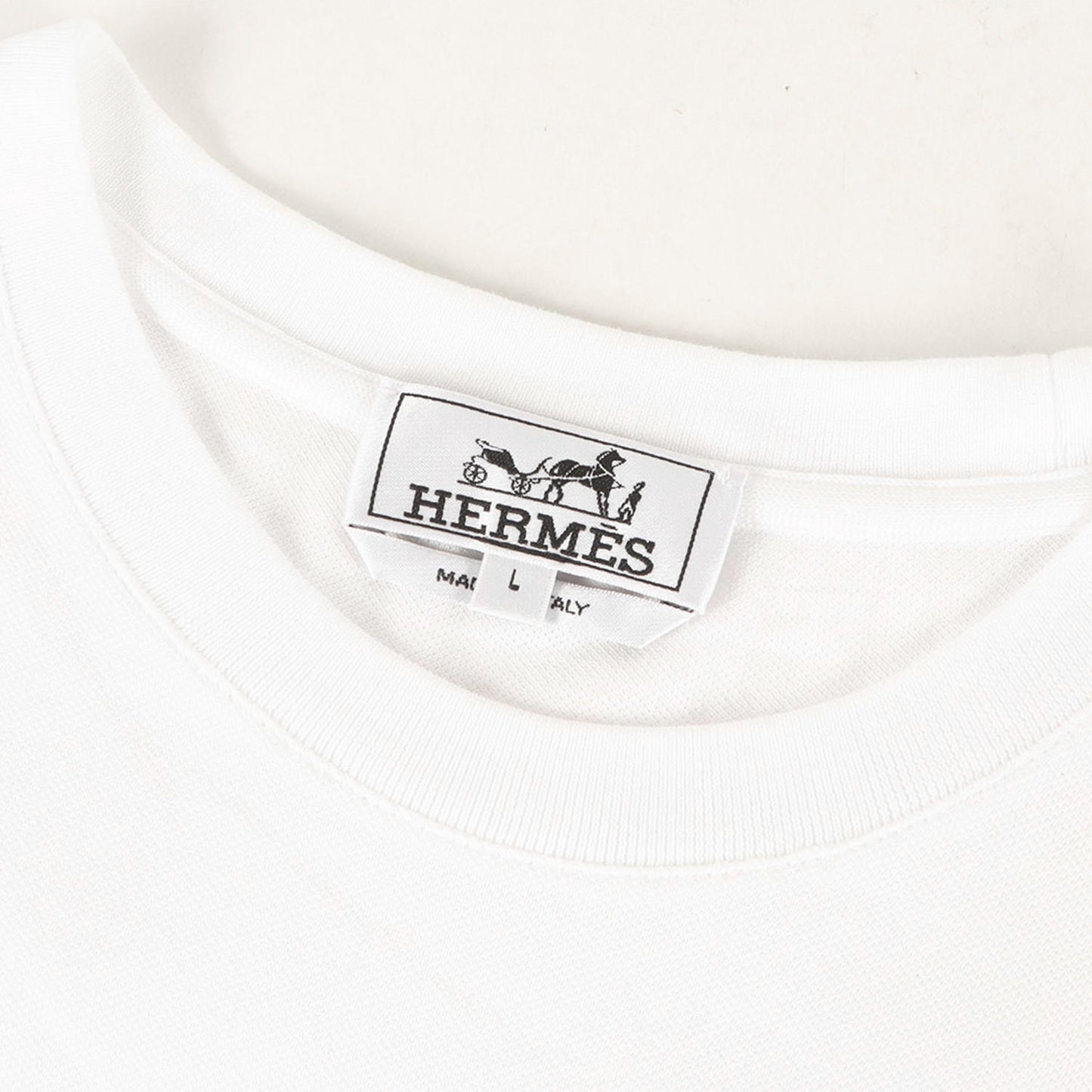 H刺繍ポケット 鹿の子 クルーネック Tシャツ