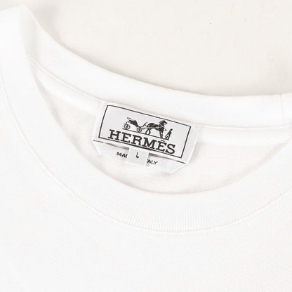 H刺繍ポケット 鹿の子 クルーネック Tシャツ