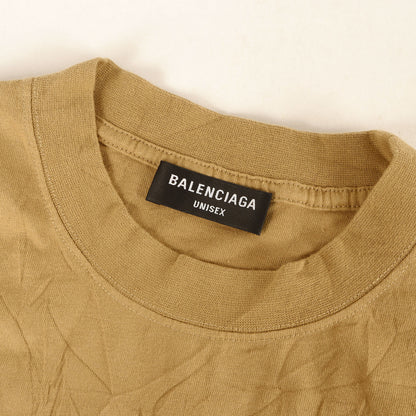 22SS シワ加工 ブランドロゴ刺繍 クルーネック Tシャツ