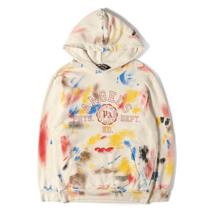 22SS ペイント加工 カレッジロゴ スウェットパーカー(Painted College Hoodie)