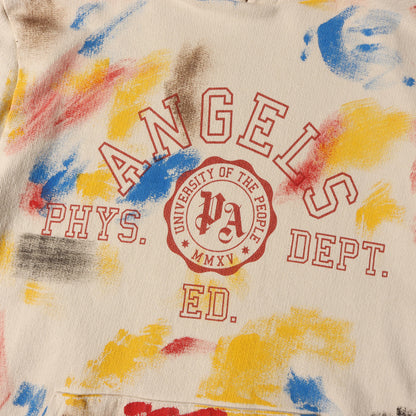 22SS ペイント加工 カレッジロゴ スウェットパーカー(Painted College Hoodie)