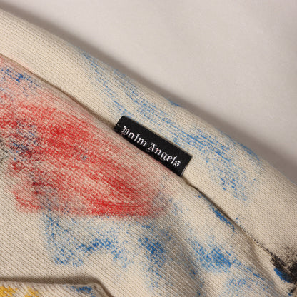 22SS ペイント加工 カレッジロゴ スウェットパーカー(Painted College Hoodie)