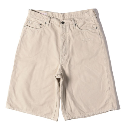 23SS ロゴ刺繍 キャンバス 5ポケット ショーツ(WAVE OFF CANVAS UTILITY Shorts)