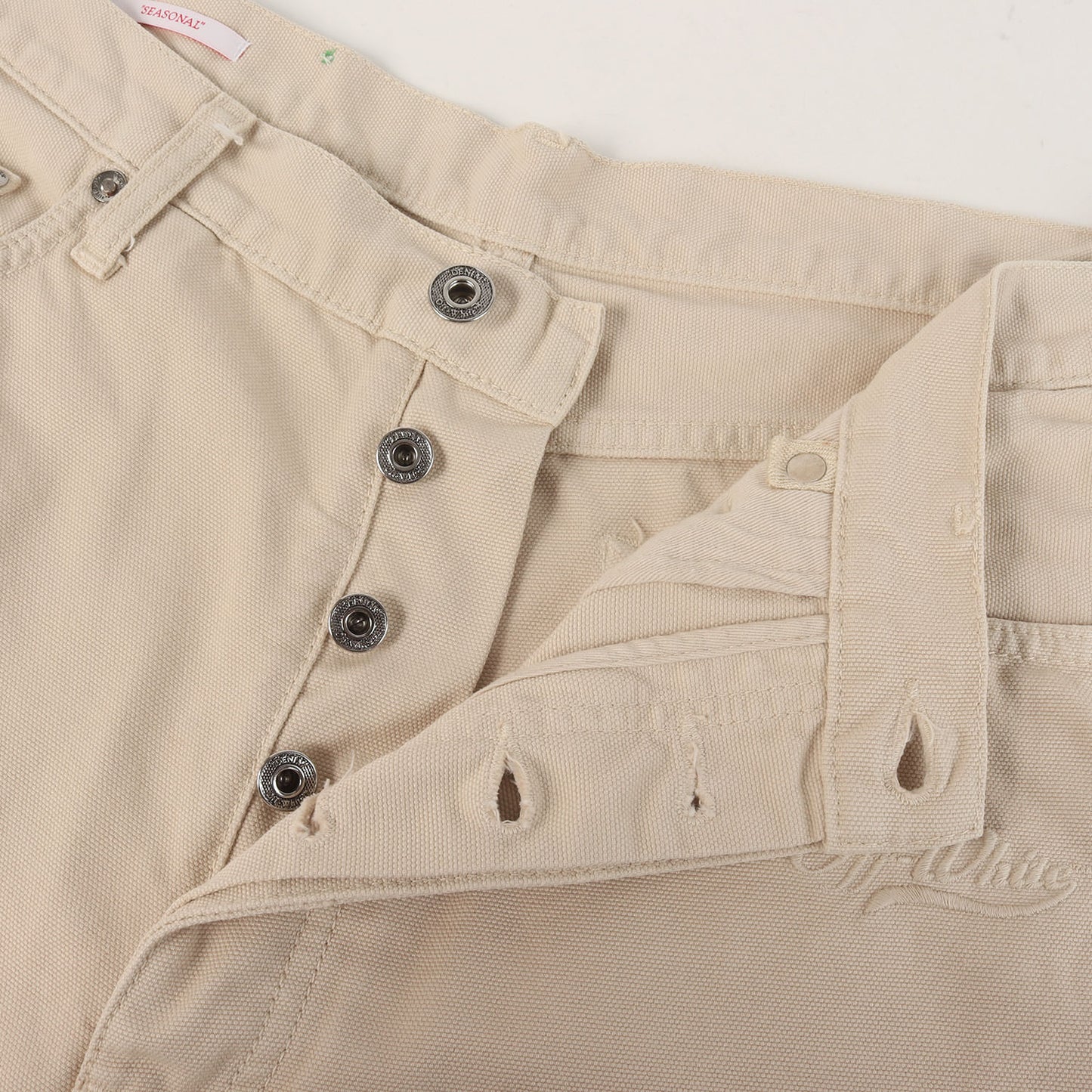 23SS ロゴ刺繍 キャンバス 5ポケット ショーツ(WAVE OFF CANVAS UTILITY Shorts)