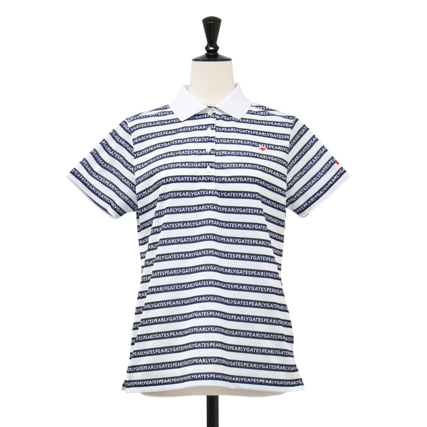 25SS ロゴボーダー柄 KAZEメッシュ ポロシャツ