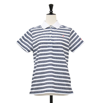 25SS ロゴボーダー柄 KAZEメッシュ ポロシャツ
