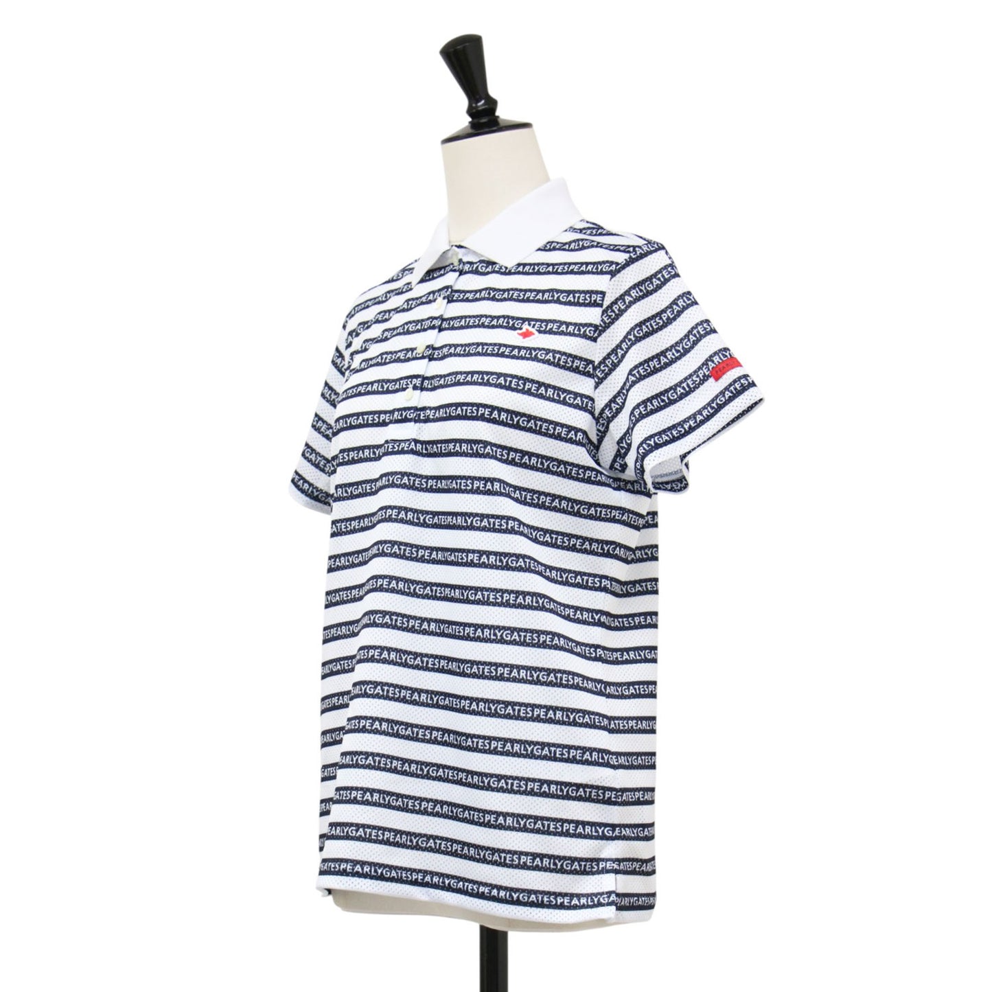 25SS ロゴボーダー柄 KAZEメッシュ ポロシャツ