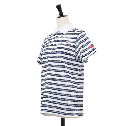 25SS ロゴボーダー柄 KAZEメッシュ ポロシャツ