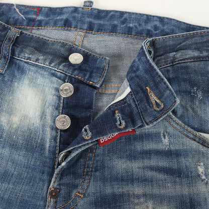 22SS スケーター ダメージリペア加工 ストレッチ デニムパンツ(Skater Jean)