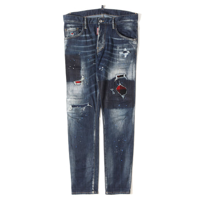 20AW スケーター ダメージリペア&ペイント加工 ストレッチ デニムパンツ(Skater Jean)